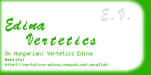 edina vertetics business card